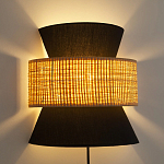 Бра с плетеным декором Bonnie Wicker Black Wall Lamp варинант исполнения - 2 | Loft Concept в Тюмени