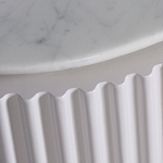 Тумбочка белая овальная с мраморной столешницей Thoroughbass варинант исполнения - 3 | Loft Concept в Тюмени