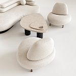 Кресло Vinsen обивка букле молочного цвета варинант исполнения - 3 | Loft Concept в Тюмени