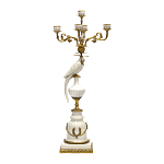 Подсвечник белый Попугай из фарфора с бронзовыми элементами Eden Garden варинант исполнения - 3 | Loft Concept в Тюмени