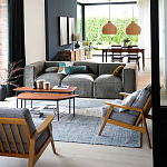 Кресло с каркасом из массива дуба Deniaud Oak Grey Armchair варинант исполнения - 6 | Loft Concept в Тюмени