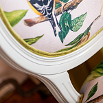 Стул светло-серый из натурального бука с изображением птицы в саду Blooming Colored Birds варинант исполнения - 4 | Loft Concept в Тюмени