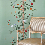 Обои с вышивкой ручной работы Floral Lattice Original colourway on wool sateen варинант исполнения - 1 | Loft Concept в Тюмени