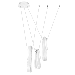 Подвесной светильник белого цвета с 3-мя изогнутыми плафонами Flow Loop варинант исполнения - 2 | Loft Concept в Тюмени