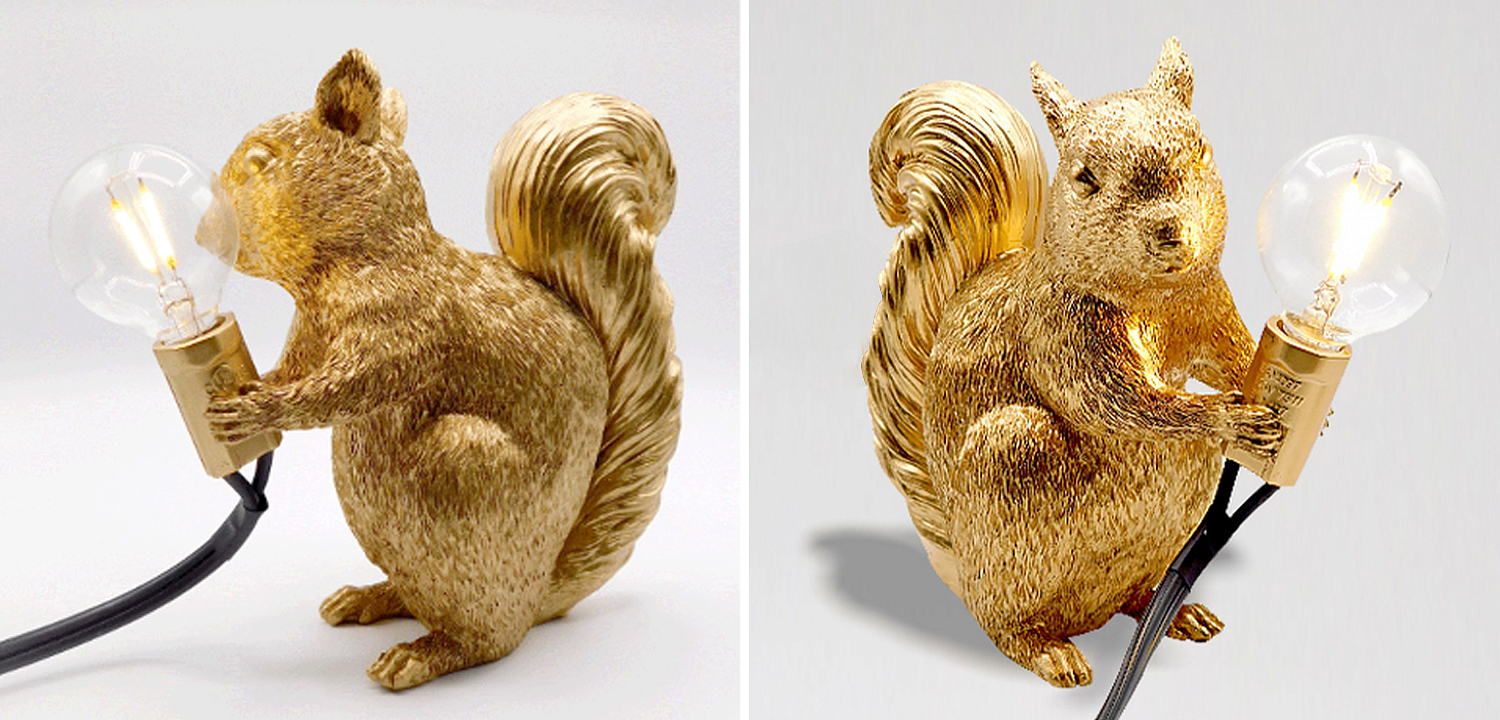 Настольная лампа белка Gold Squirrel Lamp - Loft-Concept в Тюмени