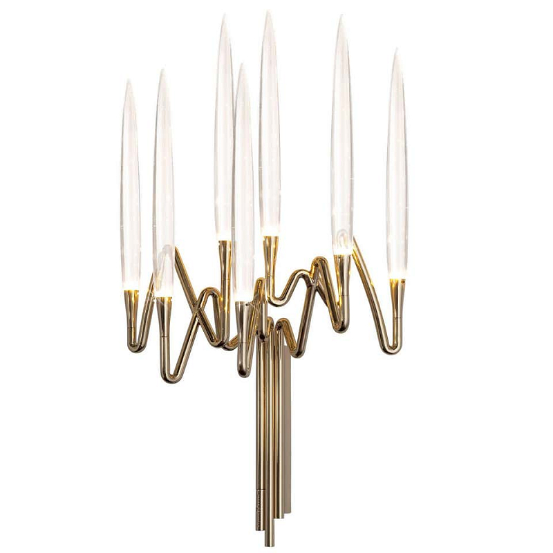 Бра Golden candle 3 Wall Sconce 7 ламп Прозрачный Золотой Бра Golden candle 3 Wall Sconce 7 ламп Прозрачный Золотой в Тюмени | Loft Concept