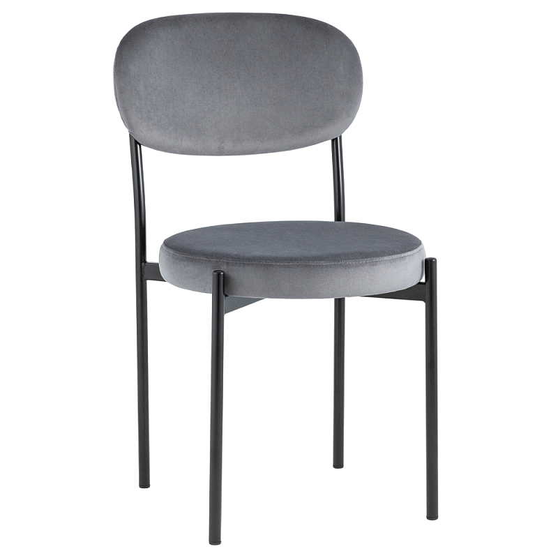 Стул с круглым сиденьем на металлическом основании ALFIE CHAIR Grey Серый Черный Стул с круглым сиденьем на металлическом основании ALFIE CHAIR Grey Серый Черный в Тюмени | Loft Concept