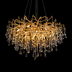 Люстра подвесная с прозрачными стеклянными подвесками в форме капель Диаметр 80 см Droplet Chandelier варинант исполнения - 15 | Loft Concept в Тюмени