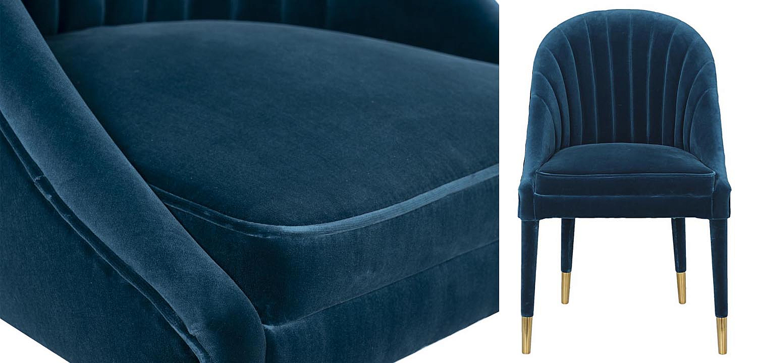Стул Walton Chair blue velor Стул Walton Chair blue velor - Loft-Concept в Тюмени