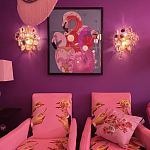 Картина Фламинго вышивка бисер Flamingo Beaded Wall Art варинант исполнения - 2 | Loft Concept в Тюмени