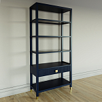 Стеллаж Elsa Dreams Blue со стеклянными полками и ящиком варинант исполнения - 1 | Loft Concept в Тюмени