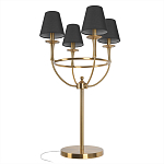 Настольная лампа на металлическом основании бронзового цвета с 4-мя черными конусовидными абажурами Dignity варинант исполнения - 3 | Loft Concept в Тюмени