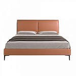 Кровать двуспальная коричневая из экокожи Modern Look варинант исполнения - 3 | Loft Concept в Тюмени