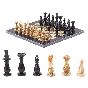 Шахматы настольные из натурального камня Оникс Decorative Thematic Chess