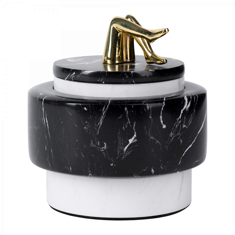 Шкатулка Kelly Wearstler SMALL MELANGE JAR Белый Черный Глянцевое золото Шкатулка Kelly Wearstler SMALL MELANGE JAR Белый Черный Глянцевое золото в Тюмени | Loft Concept