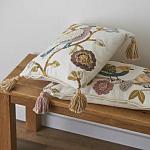 Чехол на подушку с кисточками и вышивкой птиц Ethnic mix Birds Square варинант исполнения - 5 | Loft Concept в Тюмени