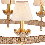 Люстра из кованого железа с отделкой плетеной веревкой и сусальным золотом Parisian Style варинант исполнения - 2 | Loft Concept в Тюмени