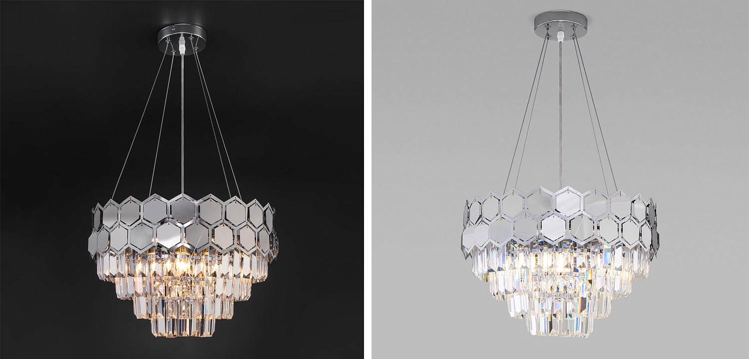 Люстра Hanging Hexagon Moira Chandelier chrome Люстра Hanging Hexagon Moira Chandelier chrome - Loft-Concept в Тюмени