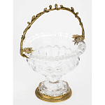 Чаша из прозрачного стекла на ножке с бронзовой ручкой в виде ветки Eden Garden варинант исполнения - 2 | Loft Concept в Тюмени