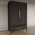 Шкаф платяной Primo с выдвижными ящиками шпон Темный орех варинант исполнения - 3 | Loft Concept в Тюмени