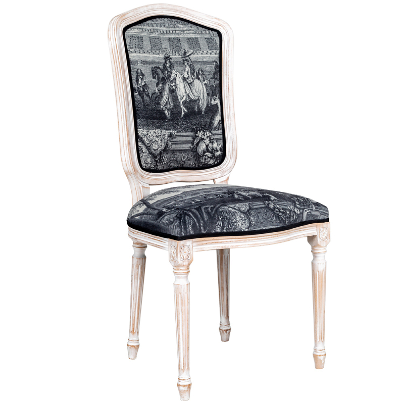 Стул Saint Germain Stool Черно-белый Белый винтажная патина Стул Saint Germain Stool Черно-белый Белый винтажная патина в Тюмени | Loft Concept