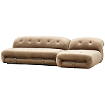 Дизайнерский угловой диван с велюровой светло-коричневой обивкой Fosse Sofa варинант исполнения - 2 | Loft Concept в Тюмени