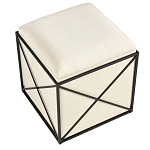 Пуф бежевый с черной металлической рамой Beige Pouf варинант исполнения - 3 | Loft Concept в Тюмени