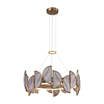 Люстра круглая с полукруглыми плафонами из искусственного алебастра в бронзовой оправе Marbella варинант исполнения - 3 | Loft Concept в Тюмени