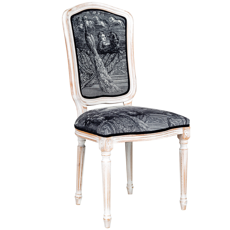 Стул Versailles Stool Черно-белый Белый винтажная патина   в Тюмени | Loft Concept 