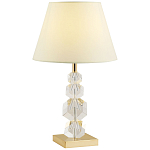 Настольная лампа с абажуром и основанием из хрусталя Neri Crystal Cubes Gold Table Lamp варинант исполнения - 1 | Loft Concept в Тюмени