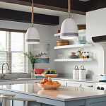 Подвесной светильник белый колоколообразный с декоративной обмоткой из веревки Hinkley варинант исполнения - 8 | Loft Concept в Тюмени