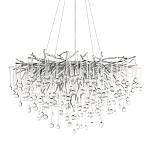 Люстра подвесная с прозрачными стеклянными подвесками в форме капель Диаметр 80 см Droplet Chandelier варинант исполнения - 1 | Loft Concept в Тюмени