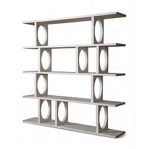 Белый дизайнерский Стеллаж Ring White Wood Bookcase
