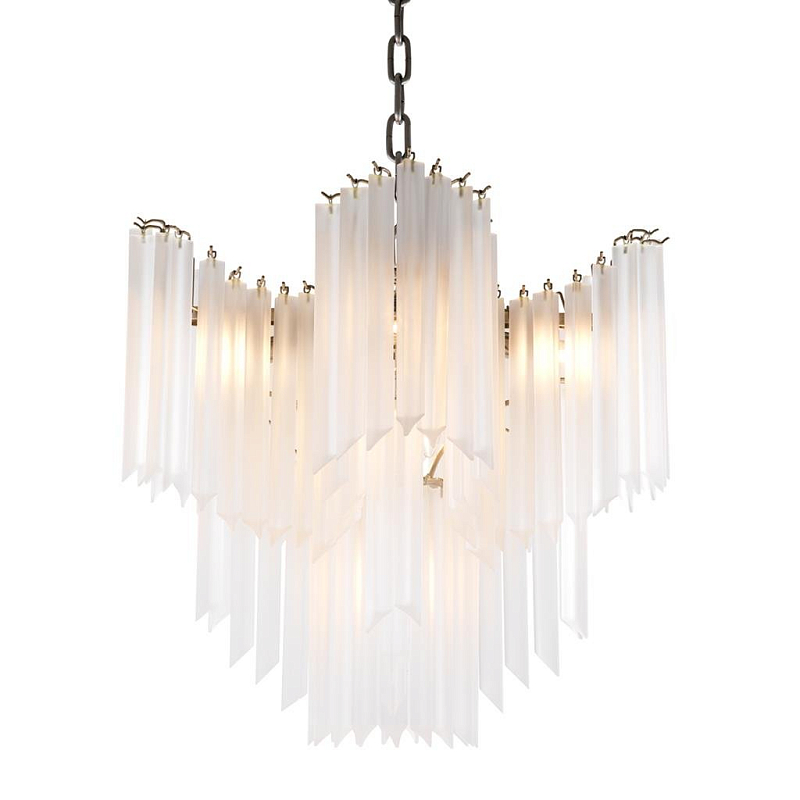 Люстра Chandelier Pulsar white glass Никель Золотой Белое матовое стекло Люстра Chandelier Pulsar white glass Никель Золотой Белое матовое стекло в Тюмени | Loft Concept