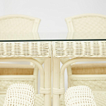 Комплект обеденный из ротанга Eloise grand white варинант исполнения - 3 | Loft Concept в Тюмени