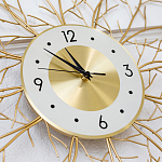 Часы настенные из металла золотые с белым циферблатом Current Time варинант исполнения - 2 | Loft Concept в Тюмени