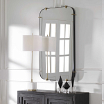 Зеркало настенное в черной металлической раме Mirror Cardinal варинант исполнения - 6 | Loft Concept в Тюмени