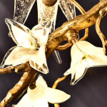 Люстра в виде золотой ветки с цветами и птичками Marvelous Garden варинант исполнения - 8 | Loft Concept в Тюмени