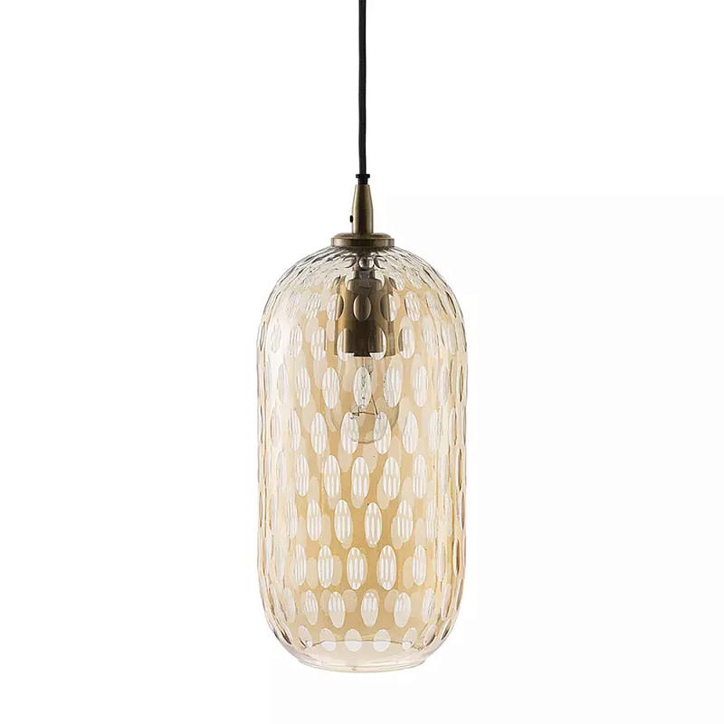 Подвесной светильник с плафоном из затемненного стекла с рельефным узором Glass lampshade with Relief Pattern Янтарный Подвесной светильник с плафоном из затемненного стекла с рельефным узором Glass lampshade with Relief Pattern Янтарный в Тюмени | Loft Concept