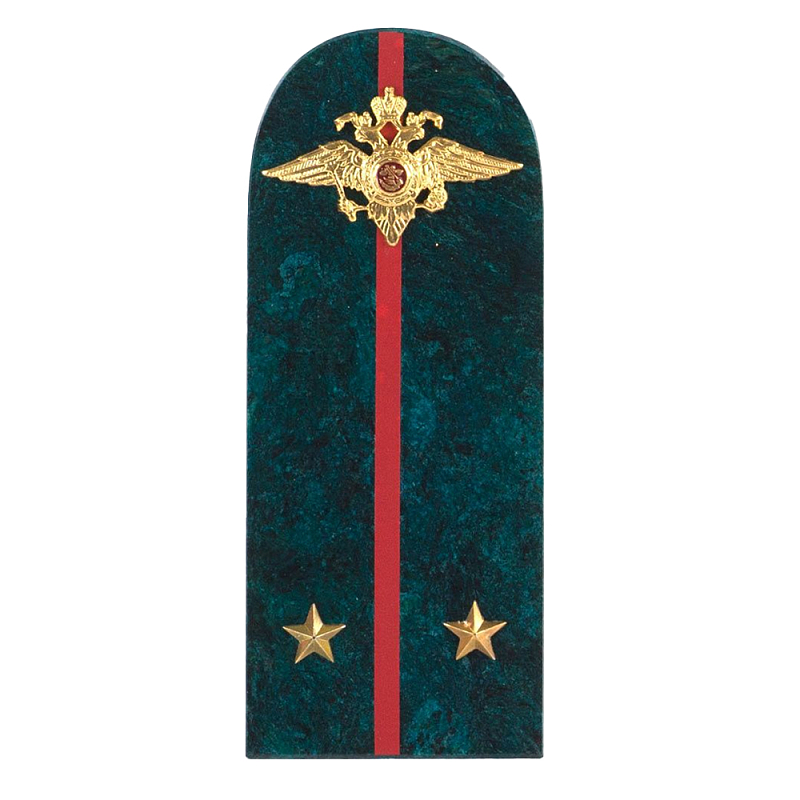 Сувенир Погон МВД из натурального камня змеевик Souvenir Epaulets Змеевик Красный Золотой в Тюмени | Loft Concept 