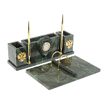 Настольный письменный набор из змеевика с подставкой под календарь Successful Leader варинант исполнения - 2 | Loft Concept в Тюмени