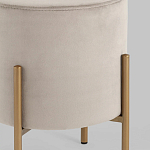 Бежевый пуф на золотистых ножках SANJAY варинант исполнения - 3 | Loft Concept в Тюмени