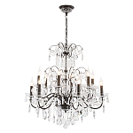 Люстра с хрустальными подвесками и металлическим основанием Диаметр 80 см Rococo Iron & Crystal Chandelier варинант исполнения - 2 | Loft Concept в Тюмени