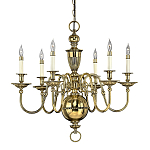 Люстра цвета латунь с 6-ю лампами в форме свечей в классическом стиле Hinkley варинант исполнения - 1 | Loft Concept в Тюмени