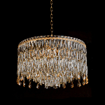 Люстра круглая с хрустальными подвесками на золотистом каркасе Roul Crystal Light варинант исполнения - 4 | Loft Concept в Тюмени