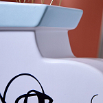 Ваза плоская белая с абстрактными черными линиями в форме лиц Faces of Imagination варинант исполнения - 5 | Loft Concept в Тюмени