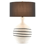 Настольная лампа фактурная с черными круговыми линиями на корпусе Recess варинант исполнения - 2 | Loft Concept в Тюмени