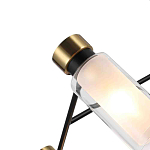 Люстра потолочная с 6-ю цилиндрическими плафонами из стекла и черным каркасом Noir Poise варинант исполнения - 2 | Loft Concept в Тюмени