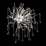 Бра с лучеобразным основанием и подвесками из прозрачного стекла в виде длинных капель Droplet Chandelier варинант исполнения - 10 | Loft Concept в Тюмени