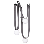 Подвесной светильник с серыми кожаными ремнями и белыми стеклянными плафонами в виде шаров Flos Wireline Lighting варинант исполнения - 1 | Loft Concept в Тюмени